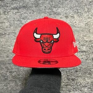 New Era 9Fifty Chicago Bulls Hat Snapback NBA Red Embroidered Adjustable Cap NEW